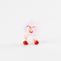 Cute pink glass animal figurine desktop decoration miniature craft ornament, 3cm height. - Style 5