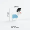 Japanese style cartoon glass dog miniature desktop ornament cute animal micro landscape decor - Blue