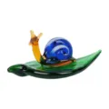 Glass snail figurine decorative ornament colorful blown glass animal sculpture for office desk - Snail