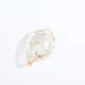 Glass Leaf Pendant, Clear Glass with Gold Sand, DIY Jewelry Accessory for Bracelet Necklace - Gold Powder Drilled / Clear