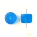 Blue Frosted Glass Spacer Beads Acid Washed Barrel DIY Jewelry Crafting Accessories - Lake Blue