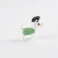 Japanese style cute puppy glass figurine desktop ornament micro landscape decoration toy - Green