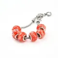 Red luminous glass charm bracelet with silver snake chain, classic style diy jewelry. - 9*14mm / Style A Red