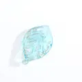 Blue glass leaf pendant DIY accessory with silver glitter, fresh style for necklace. - Gold Powder Drilled / Light Lake Blue