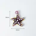 Purple glass starfish pendant charm, cute handmade sea star jewelry accessory for DIY craft. - Starfish 07 (Purple)