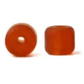 Handmade frosted glass barrel beads for DIY jewelry making, prayer bracelets and accessories. - Coffee
