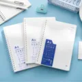 A5 Spiral Notebook Grid Lined Transparent Cover Notepad Student Stationery School Office Supply - Minimalist