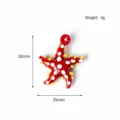 Red Glass Starfish Pendant Charm 30x35mm Handmade DIY Jewelry Accessory for Necklace - Starfish 09 (Tri-color)