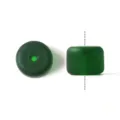 Dark green frosted glass spacer tube bead for DIY jewelry making and beading accessories. - Green