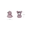 Handmade glass bear bead DIY jewelry accessory, cute animal loose bead for necklace earrings. - Purple Bear