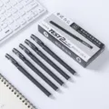 Black gel ink pens with box, 0.5mm fine point smooth writing stationery set for office and school exam use. - Needle Tip 0.5mm / 12-Piece Boxed / Black