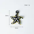 Handmade glass starfish pendant black cute sea animal charm for DIY jewelry making 1pc - Starfish 11 (Black)