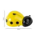 Figura de mariquita de vidrio, micro paisaje amarillo negro decoración jardín DIY. - Amarillo