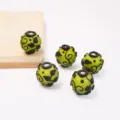 Retro frosted glass beads DIY handmade beaded bracelet necklace loose beads accessories craft - 18mm / Yellow-Green