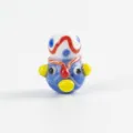 Handmade Phoenician style face glass bead for DIY bracelet jewelry accessory piece option - Dark Blue