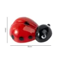 Glass ladybug figurine for micro landscape DIY decor, red and black beetle ornament, 35mm - Red