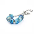 Blauer Leuchtglas Perlen Charm Armband Silber Schlangenkette DIY Schmuck Zubehör - 9*14mm / Seeblau Stil C