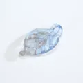 Light Blue Glass Leaf Pendant DIY Handmade Accessory Glass Bead Jewelry Making Component - Gold Powder Looped / Light Medium Blue