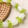 Handmade glazed cabbage charm spacer beads for DIY bracelet necklace jewelry making accessories - Grass Green