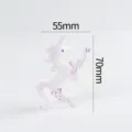Handmade glass unicorn figurine, cute pink and white crystal desktop ornament, 55x70mm. - Pony