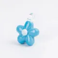 Ciondolo in vetro fiore blu per braccialetto collana artigianale accessori di gioielleria. - Celeste