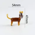 Mini glass donkey figurine home desk decor, amber crystal cute animal ornament 54x47mm. - Donkey