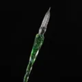 Variante de stylo-plume en verre à paillettes vertes, stylo calligraphie cristal cadeaux. - Lumineux - vert