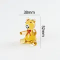 Handmade amber glass bear figurine cute miniature animal desktop decoration 38x52mm ornament - Teddy Bear