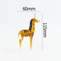 Handmade glass animal figurine amber decorative ornament miniature desktop craft 115mm - Giraffe