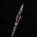 Stylo plume en verre, plume de cristal avec paillettes rouges et pointe en spirale - Lumineux - violet