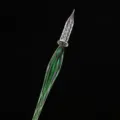 Stylo plume en verre cristal rayé vert calligraphie écriture cadeau élégant modèle unique - Couleur d'origine - vert