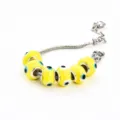 Bracelet charms œil maléfique jaune avec chaîne serpent argentée, bijou perles de verre. - Jaune Avec Lettre C