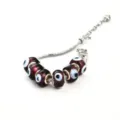 Bracelet serpent perles verre mauvais œil style Pandora pour femmes bijoux violet charme. - C Violet