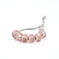 Bracelet chaîne serpent charms perles verre sable doré rose pour femme bijou style - Rose