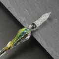 Stylo plume en verre cristal avec paillettes or vert à l'intérieur, écriture lisse d'art. - Style ciel étoilé - Megrez