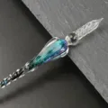 Crystal Glass Dip Pen Creative Gift Student Writing Calligraphy Art Pen Blue Sparkle Variant - Alioth Single Piece