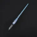 Stylo plume en verre à paillettes bleues, magnifique calligraphie en cristal cadeau. - Modèle à feuille d'argent - Youning