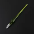 Stylo Plume en Verre Cristal Vert Stylo Calligraphie Spirale pour Art et Cadeau Deco - Style basique - Vert clair