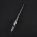 Stylo plume en verre transparent avec design spirale, cadeau créatif et outil d'écriture. - Modèle à feuille d'argent - Wangliang