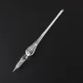 Stylo plongeur en verre transparent avec design en spirale, instrument d'écriture élégant. - Style basique - Jade blanc