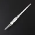 Stylo-plume en verre cristal avec design en spirale, stylo transparent pour cadeaux d'art. - Modèle à feuille d'argent - Sakura