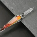 Stylo plume en verre avec paillettes orange stylo de calligraphie en cristal étincelant pour écrire - Style ciel étoilé - Mizar