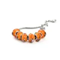Bracelet en verre de Murano orange avec chaîne serpent argentée, bijoux pour femmes. - D céramique orange-jaune
