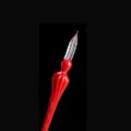 Stylo plongeur en verre rouge clair cristal plume écriture papeterie esthétique cadeau art - Style de base - rouge porcelaine