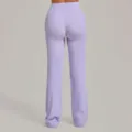 Light purple high waist crossover flare yoga pants for women, stylish workout leggings. - S / Bottoms / Lilac Purple