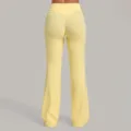 Γυναικείο Ψηλόμεσο Crossover Παντελόνι Yoga Καμπάνα Κίτρινο Nude Feel Fitness - Κίτρινο Durian