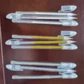 Transparent gel pens set with 0.5mm fine point tips and colorful refills for art and writing. - Bullet Tip White