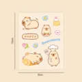 Bonita hoja de pegatinas impermeables capibara de dibujos animados para decoración DIY - Delfín de cocina