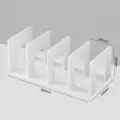 Cream White 4-Slot Acrylic Book Organizer Desktop Bookend Storage Rack Holder Stand - Cream White