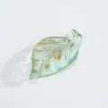 Glass leaf jewelry accessory green gold flake DIY craft pendant for handmade bracelet necklace - Gold Powder Looped / Light Fruit Green